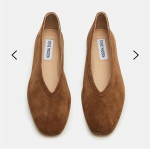 NEW Steve Madden Women’s Leni Suede Leather Flats Chestnut US 6M